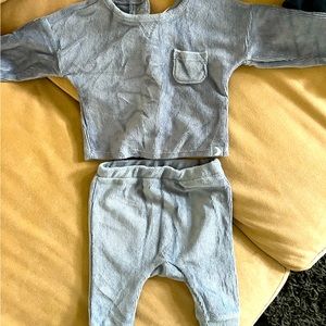 Slate blue matching sweater and pant set. 0-3 month. Modern moments by Gerber